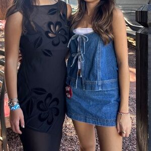 BLACK MAXI DRESS WITH LACE